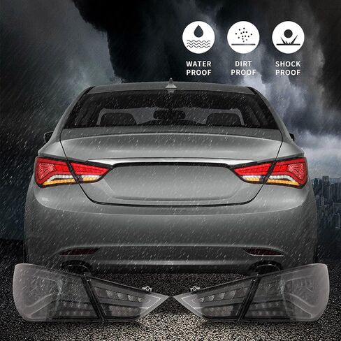 VLAND LED Smoked Taillights Compatible for Hyundai Sonata 6th Gen Sedan 2011 2012 2013 2014, W/Dynamic Running, Sequential Turn Singal lamp, Brake light, Reverse Lights Comprehensive Function, SET in Saudi Arabia