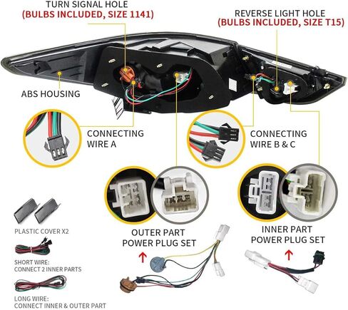 VLAND LED Smoked Taillights Compatible for Hyundai Sonata 6th Gen Sedan 2011 2012 2013 2014, W/Dynamic Running, Sequential Turn Singal lamp, Brake light, Reverse Lights Comprehensive Function, SET in Saudi Arabia