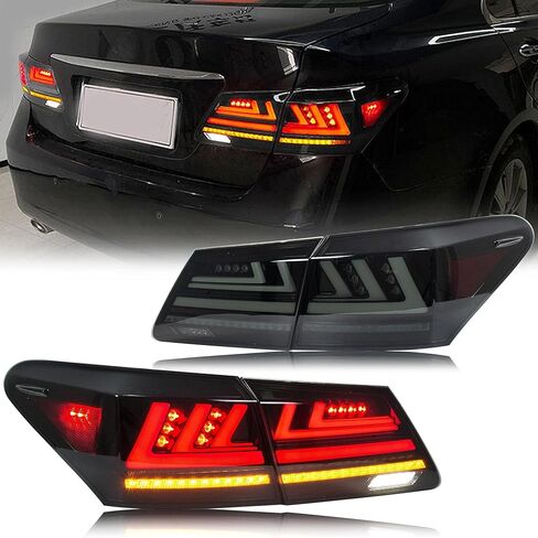 مصابيح خلفية LED لتجميل الوجه من Inginuity time لسيارة Lexus ES350 ES330 2006-2012 مصابيح خلفية سوداء مجموعة استبدال مجموعة إشارة متتابعة للرسوم المتحركة in Kuwait