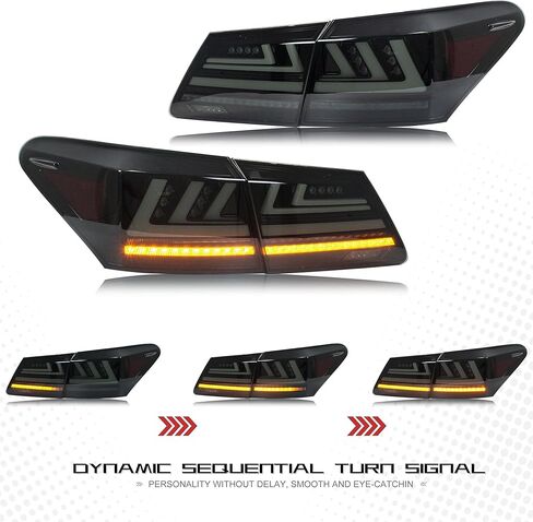 مصابيح خلفية LED لتجميل الوجه من Inginuity time لسيارة Lexus ES350 ES330 2006-2012 مصابيح خلفية سوداء مجموعة استبدال مجموعة إشارة متتابعة للرسوم المتحركة in Kuwait
