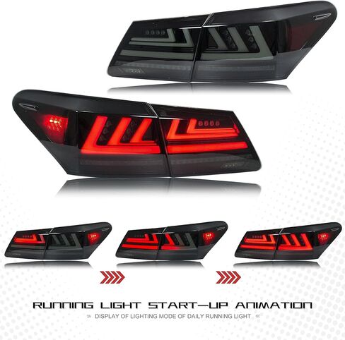 مصابيح خلفية LED لتجميل الوجه من Inginuity time لسيارة Lexus ES350 ES330 2006-2012 مصابيح خلفية سوداء مجموعة استبدال مجموعة إشارة متتابعة للرسوم المتحركة in Kuwait