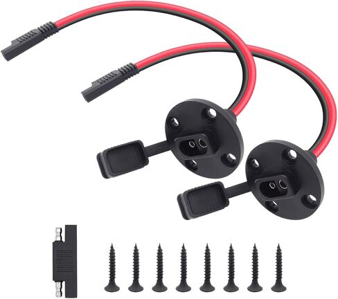 SAE Power Socket Sidewall Port Connector, Weatherproof 2 Pin SAE Quick Connect Solar Panel Flush Mount Connector SAE Adapter Plug Cable Weatherproof, 12AWG SAE Extension Cable 1 Feet in Saudi Arabia