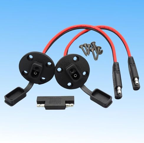 SAE Power Socket Sidewall Port Connector, Weatherproof 2 Pin SAE Quick Connect Solar Panel Flush Mount Connector SAE Adapter Plug Cable Weatherproof, 12AWG SAE Extension Cable 1 Feet in Saudi Arabia