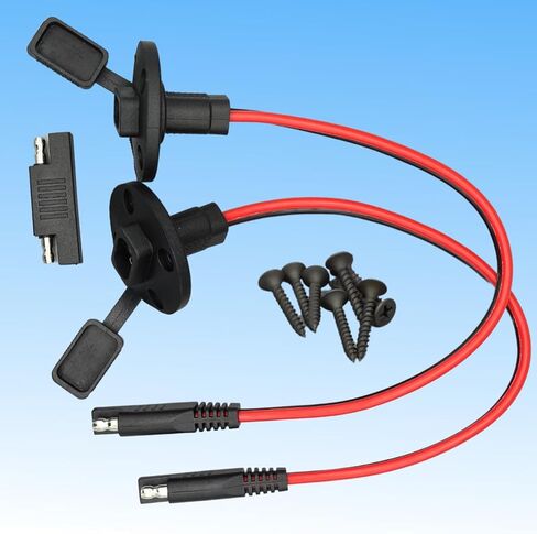 SAE Power Socket Sidewall Port Connector, Weatherproof 2 Pin SAE Quick Connect Solar Panel Flush Mount Connector SAE Adapter Plug Cable Weatherproof, 12AWG SAE Extension Cable 1 Feet in Saudi Arabia