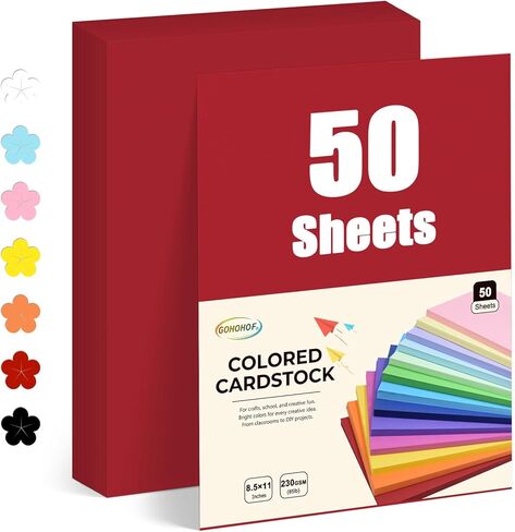 50 ورقة بطاقات بيضاء 8.5 × 11 ورق طابعة بطاقات 85 رطل/230 جرامًا للمتر المربع، ورق بطاقات للطابعة، الرسم، بطاقات الهدايا، الدعوات in Kuwait