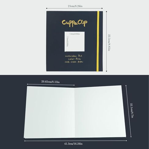 CuppaClip ألوان مائية ورقة غطاء الوسادة التوضيح لب القطن الخالص الضغط البارد 300GSM كتاب ألوان مائية خالية من الأحماض (الأزرق الداكن) in Kuwait