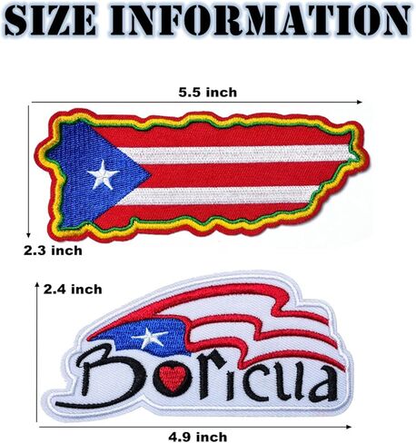 5 Pieces Puerto Rico, PR Letter Embroidered Sew on Iron on Fabric Repair Patches in Saudi Arabia