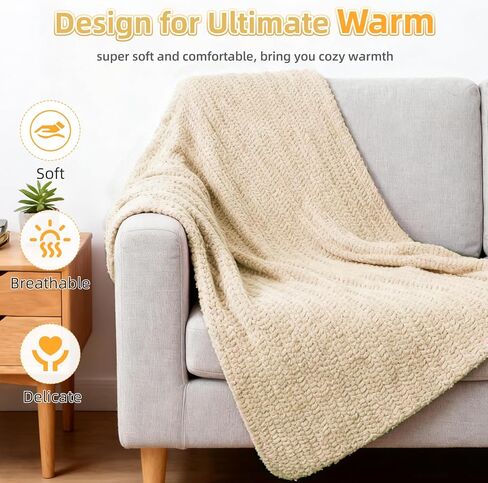 Aeelike Blanket Crochet Kit for Beginners, Easy Crochet Blanket Kit with Soft Chenille Yarns Detailed Instruction Crocheting Accessories Complete Beginners Crocheting Kits, Khaki in Saudi Arabia
