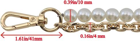 1 Pcs Purse Chain Strap Imitation Pearl 31.5inch Flat Chains Straps Fits for Women Crossbody Bag Replacement Strap with Metal Buckles Gold in Saudi Arabia
