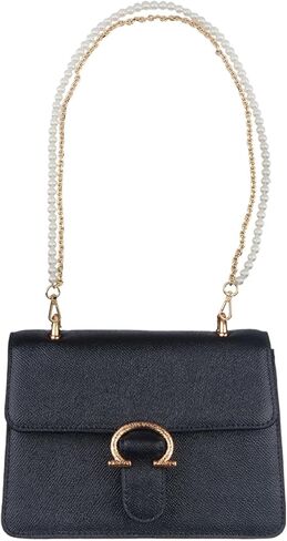 1 Pcs Purse Chain Strap Imitation Pearl 31.5inch Flat Chains Straps Fits for Women Crossbody Bag Replacement Strap with Metal Buckles Gold in Saudi Arabia