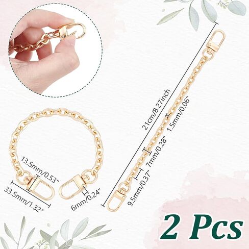 UNICRAFTALE 2Pcs 8.26 Inch(21cm) Bag Extender Chain Gold Purse Strap Extenders Purse Extender Chain Strap Replacement Accessory Bag Chain Straps for Handbags Purse Making Supplies in Saudi Arabia