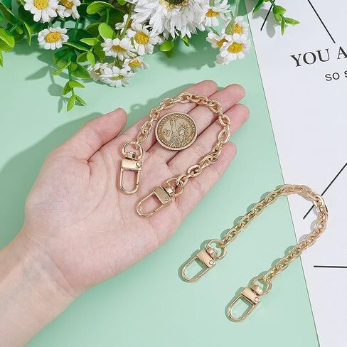UNICRAFTALE 2Pcs 8.26 Inch(21cm) Bag Extender Chain Gold Purse Strap Extenders Purse Extender Chain Strap Replacement Accessory Bag Chain Straps for Handbags Purse Making Supplies in Saudi Arabia