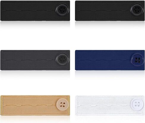 6 Pcs Adjustable Button Extenders for Jeans, Elastic Maternity Pants Extender for Women, Men, Pregnant Women, 3 Button Holes Pregnancy Pants Extender, Versatile Waistband Extenders for Pregnancy Jeans in Saudi Arabia
