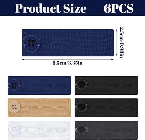 6 Pcs Adjustable Button Extenders for Jeans, Elastic Maternity Pants Extender for Women, Men, Pregnant Women, 3 Button Holes Pregnancy Pants Extender, Versatile Waistband Extenders for Pregnancy Jeans in Saudi Arabia