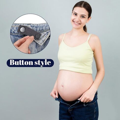 6 Pcs Adjustable Button Extenders for Jeans, Elastic Maternity Pants Extender for Women, Men, Pregnant Women, 3 Button Holes Pregnancy Pants Extender, Versatile Waistband Extenders for Pregnancy Jeans in Saudi Arabia
