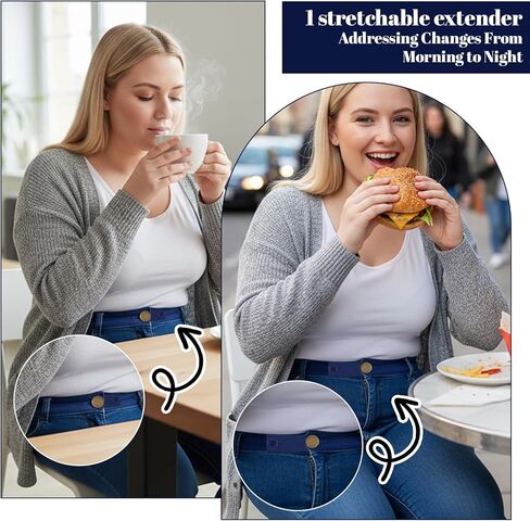 6 Pcs Adjustable Button Extenders for Jeans, Elastic Maternity Pants Extender for Women, Men, Pregnant Women, 3 Button Holes Pregnancy Pants Extender, Versatile Waistband Extenders for Pregnancy Jeans in Saudi Arabia