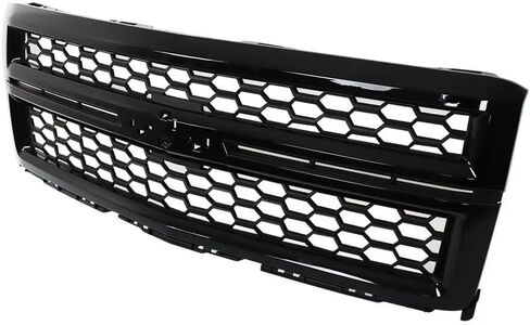 Glossy Black Front Grille Compatible with 2014 2015 Chevrolet Silverado 1500 in Kuwait