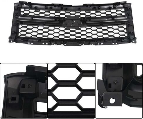Glossy Black Front Grille Compatible with 2014 2015 Chevrolet Silverado 1500 in Kuwait