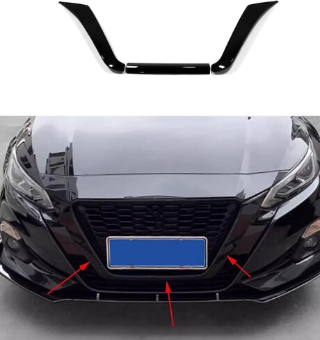 Car Accessories Fit for Nissan Altima 2019-2022 ABS Exterior Front Grill Frame Cover Trim 3PCS set （Glossy Black） in Saudi Arabia