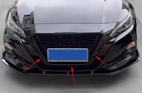 Car Accessories Fit for Nissan Altima 2019-2022 ABS Exterior Front Grill Frame Cover Trim 3PCS set （Glossy Black） in Saudi Arabia