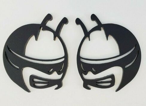 Pair BEE Head Emblems fits Challenger Charger Fender Badge (Matte Black) in Saudi Arabia