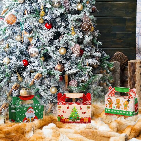 Faccito 18 قطعة ثلاثية الأبعاد من الورق المقوى لعيد الميلاد صناديق هدايا منزلية سترة قبيحة هدية لحفلات عيد الميلاد للهدايا، صناديق ورقية لحلوى Goodie Cookie مع مقابض للعطلات (سترة قبيحة) in Kuwait