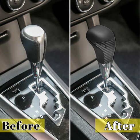 مقبض ناقل الحركة رامويل متوافق مع Toyota RAV4 4th 2013 2014 2015 2016 2017 2018 مقبض ناقل الحركة الأوتوماتيكي للسيارات، مقبض ناقل الحركة البديل للرأس (نسيج ألياف الكربون الأسود) in Kuwait