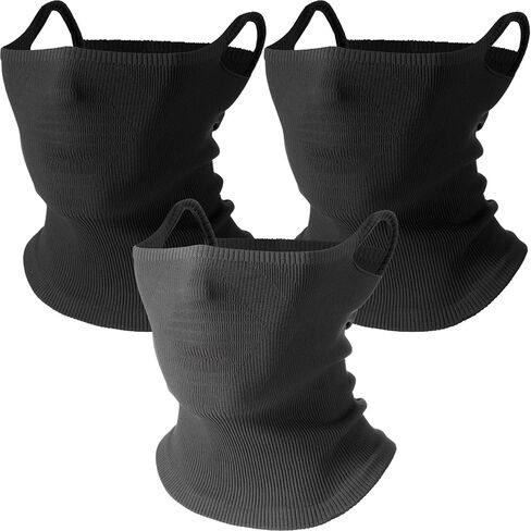 Cuffbow 3-pack Ear-hook Face Mask & Neck Warmer, Half Ski Mask for Windproof Thermal Neck Good for Outdoor Activities in Saudi Arabia