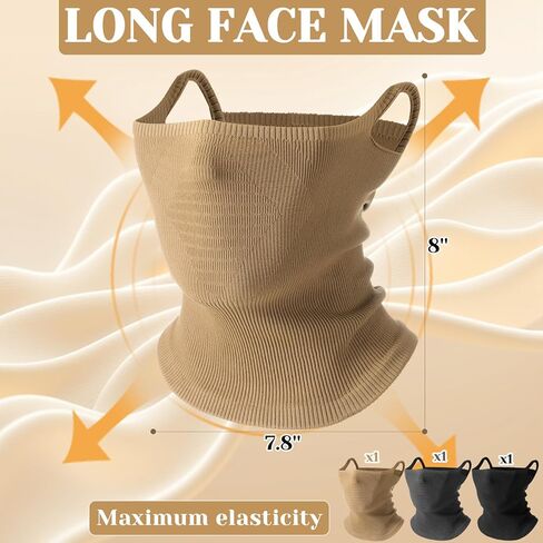 Cuffbow 3-pack Ear-hook Face Mask & Neck Warmer, Half Ski Mask for Windproof Thermal Neck Good for Outdoor Activities in Kuwait