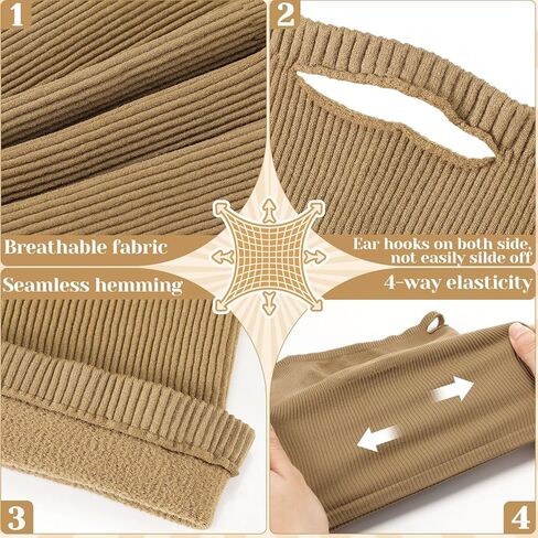 Cuffbow 3-pack Ear-hook Face Mask & Neck Warmer, Half Ski Mask for Windproof Thermal Neck Good for Outdoor Activities in Kuwait