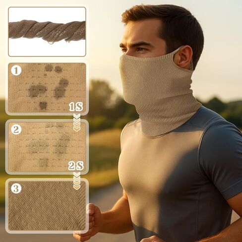 Cuffbow 3-pack Ear-hook Face Mask & Neck Warmer, Half Ski Mask for Windproof Thermal Neck Good for Outdoor Activities in Kuwait