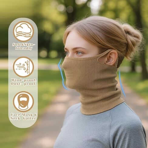 Cuffbow 3-pack Ear-hook Face Mask & Neck Warmer, Half Ski Mask for Windproof Thermal Neck Good for Outdoor Activities in Kuwait