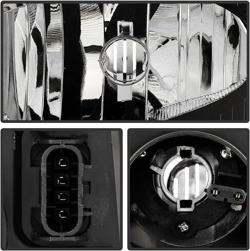 ACANII - For 2002-2009 GMC Envoy 02-06 XL 04-05 XUV Black Housing Headlights Headlamps Replacement Driver & Passenger in Saudi Arabia