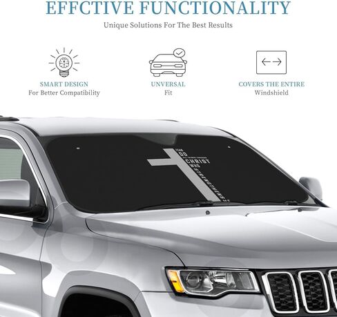 Generic Car Windshield Sunshade, Foldable Sun Visor, Religious Christian Faith Jesus 7, UV Ray Protector, Universal/Standard Size, Medium in Saudi Arabia