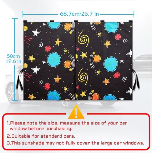 Car Window Shades, 2 Pack Magnetic Car Sun Shade for Kids, Double Layers for Blackout/See Through Options Black Side Windows Curtain for Heat/UV Protection in Saudi Arabia