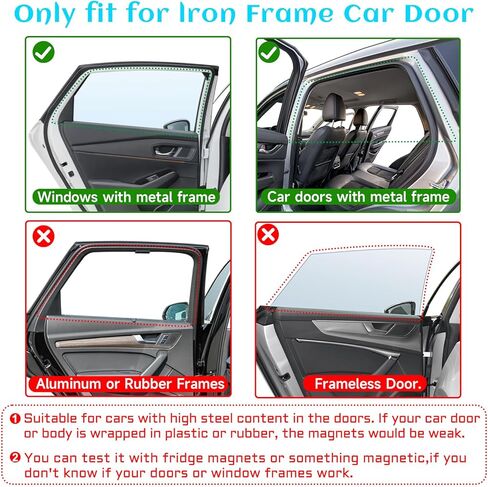 Car Window Shades, 2 Pack Magnetic Car Sun Shade for Kids, Double Layers for Blackout/See Through Options Black Side Windows Curtain for Heat/UV Protection in Saudi Arabia