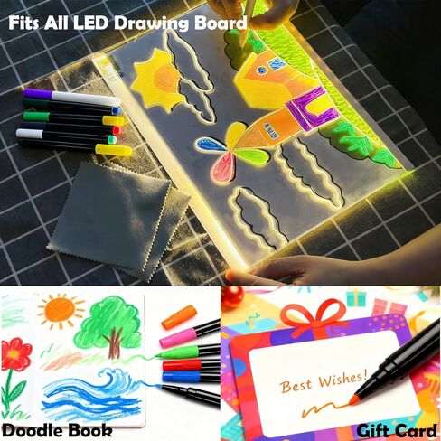 12-Color Neon Markers for LED Note Board, Erasable Marker Pens Compatible With LED Writing Board Acrylic Message Board Light Up Drawing Board Dry Erase Board Doodle Book in Saudi Arabia