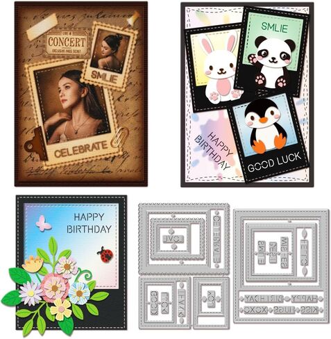 GLOBLELAND Irregular Label Frame Cutting Dies for Card Making Metal Die Cuts Bookmark Frame Cutting Dies Templates for Scrapbooking Journal Embossing Paper Craft Decor in Saudi Arabia