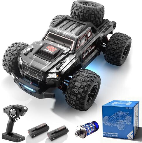 Remote Control Car, 1/16 RC Car, 40 KM/H High Speed Remote Control Truck, 4X4 All Terrain Off-Road RC Truck, IPX4 Waterproof Monstertruck, 2.4GHz RC Buggy, 2 Batteries in Saudi Arabia
