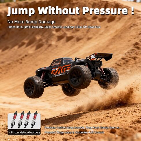 Remote Control Car, 1/16 RC Car, 40 KM/H High Speed Remote Control Truck, 4X4 All Terrain Off-Road RC Truck, IPX4 Waterproof Monstertruck, 2.4GHz RC Buggy, 2 Batteries in Saudi Arabia