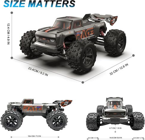 Remote Control Car, 1/16 RC Car, 40 KM/H High Speed Remote Control Truck, 4X4 All Terrain Off-Road RC Truck, IPX4 Waterproof Monstertruck, 2.4GHz RC Buggy, 2 Batteries in Saudi Arabia