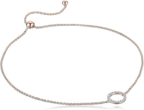 Amazon Essentials 1/10th CT TW Diamond Geometric Circle Adjustable Bracelet in Sterling Silver , (previously Amazon Collection) in Saudi Arabia