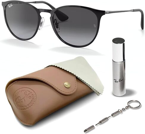 نظارات شمسية Ray-Ban RB3539 ERIKA معدنية مستقطبة على شكل فانتوس مع مجموعة أدوات النظارات - وسادات أنف قابلة للتعديل - نظارات شمسية كلاسيكية مثالية للارتداء الرسمي والعادي in Kuwait