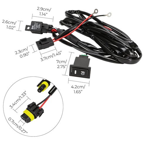 Fog Light Wiring Kit LED Switch 12V Universal Car On/Off Harness Relay Lamp for Car Auto Truck Road Socket Wire Connector with 40A Fuse in Saudi Arabia