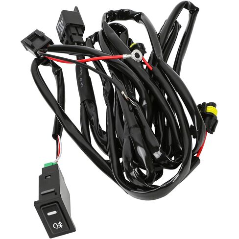 Fog Light Wiring Kit LED Switch 12V Universal Car On/Off Harness Relay Lamp for Car Auto Truck Road Socket Wire Connector with 40A Fuse in Saudi Arabia