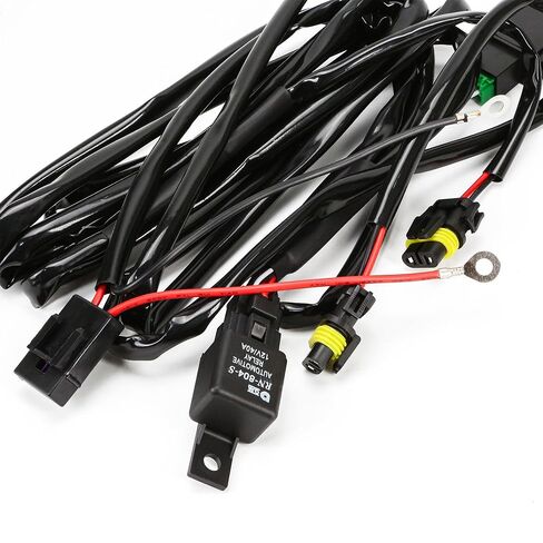 Fog Light Wiring Kit LED Switch 12V Universal Car On/Off Harness Relay Lamp for Car Auto Truck Road Socket Wire Connector with 40A Fuse in Saudi Arabia