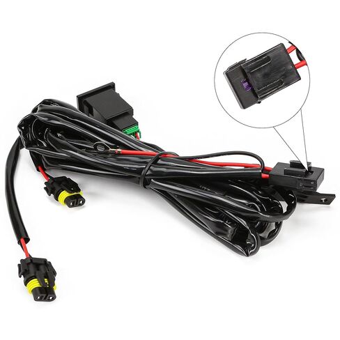 Fog Light Wiring Kit LED Switch 12V Universal Car On/Off Harness Relay Lamp for Car Auto Truck Road Socket Wire Connector with 40A Fuse in Saudi Arabia