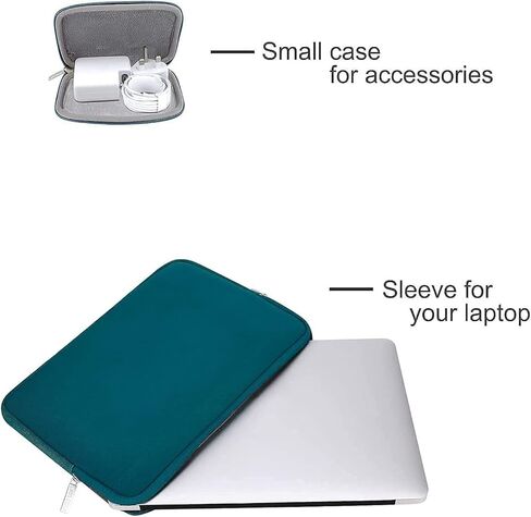 MOSISO Compatible with MacBook Pro 14 inch Case A2442, Neoprene Sleeve Bag&Plastic Hard Shell&Keyboard Cover&Screen Protector&Storage Bag, Deep Teal in Saudi Arabia