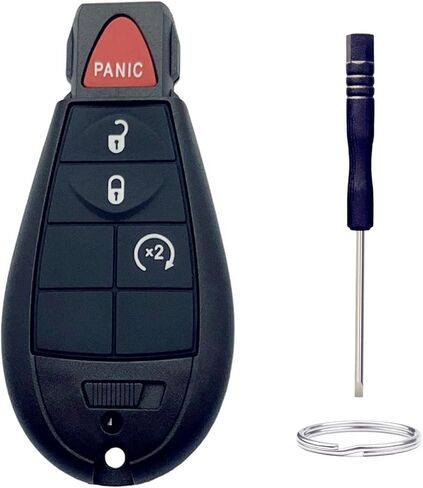 استبدال غطاء مفتاح فوب لسيارة جيب/كرايسلر/2008-2015 دودج رام 1500 2500 3500 شاحنة 4 أزرار دخول السيارة بدون مفتاح للتحكم عن بعد غطاء حافظة مفتاح فوب (4 أزرار-B) in Kuwait