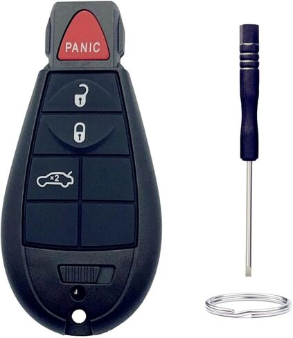استبدال غطاء مفتاح فوب لسيارة جيب/كرايسلر/2008-2015 دودج رام 1500 2500 3500 شاحنة 4 أزرار دخول السيارة بدون مفتاح للتحكم عن بعد غطاء حافظة مفتاح فوب (4 أزرار-B) in Kuwait